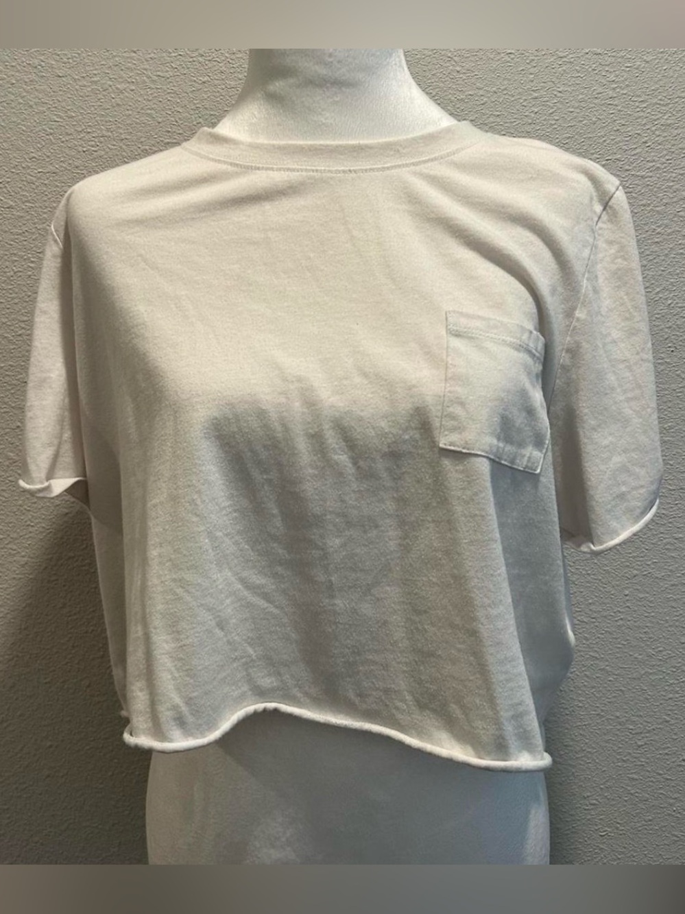Cotton On White Cropped Pocket Tee